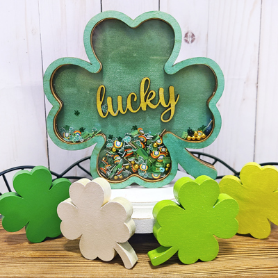 Clover Shamrock Shaker Sign | St. Patrick's Day Decor | Tiered Tray Decor