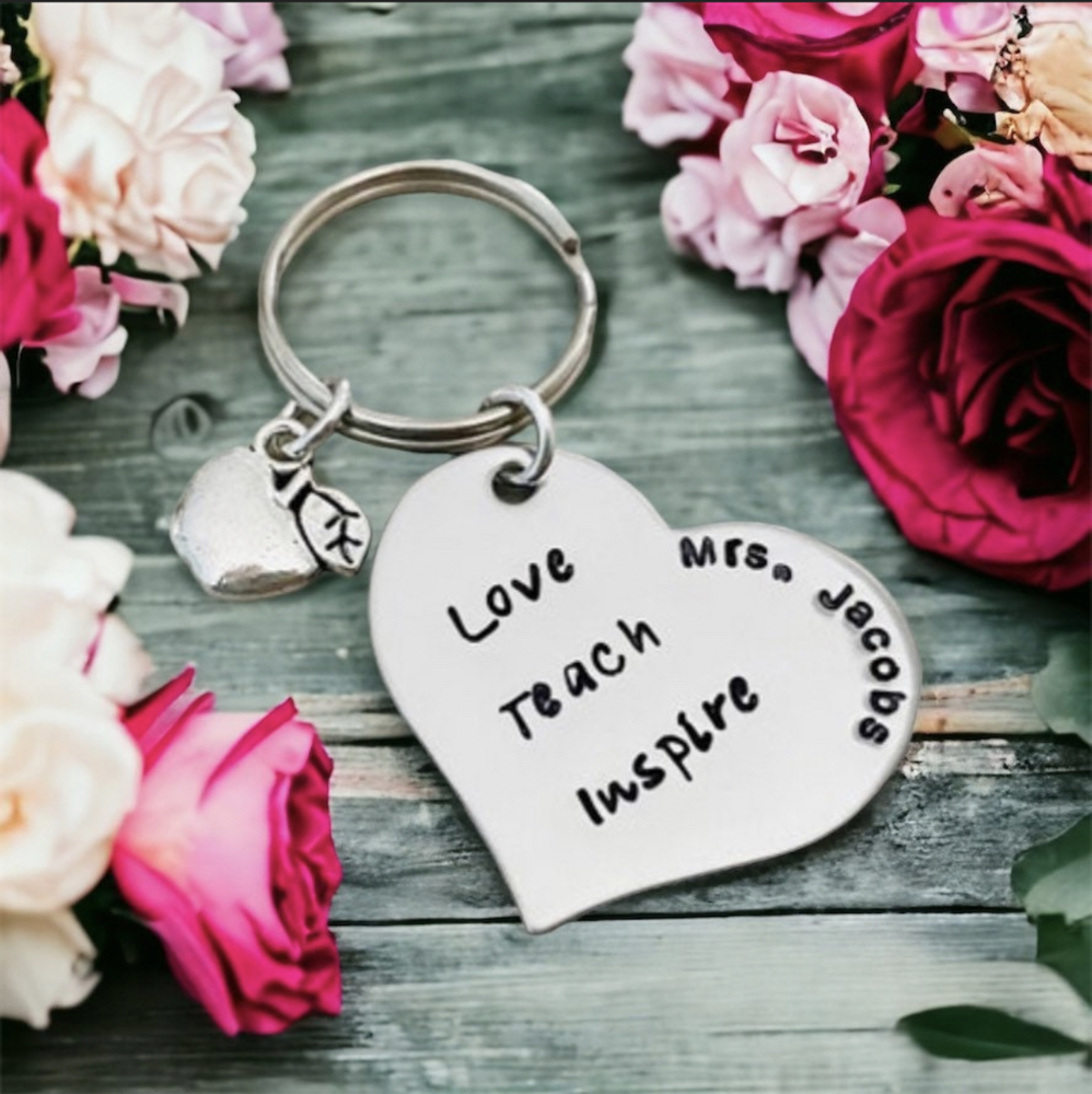 Love Teach Inspire Personalized Keychain