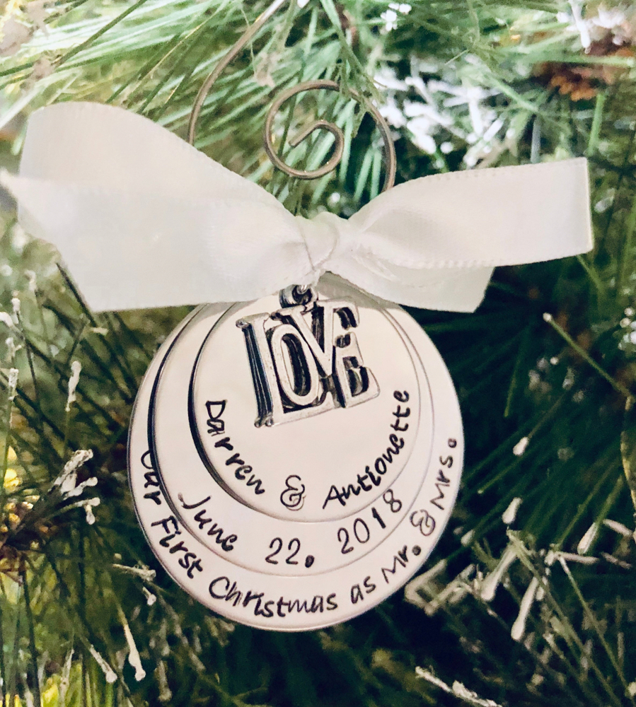 Personalized first Christmas married ornament our first Christmas as Mr and Mrs newlywed ornament gift for newlyweds