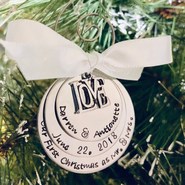 Personalized first Christmas married ornament our first Christmas as Mr and Mrs newlywed ornament gift for newlyweds