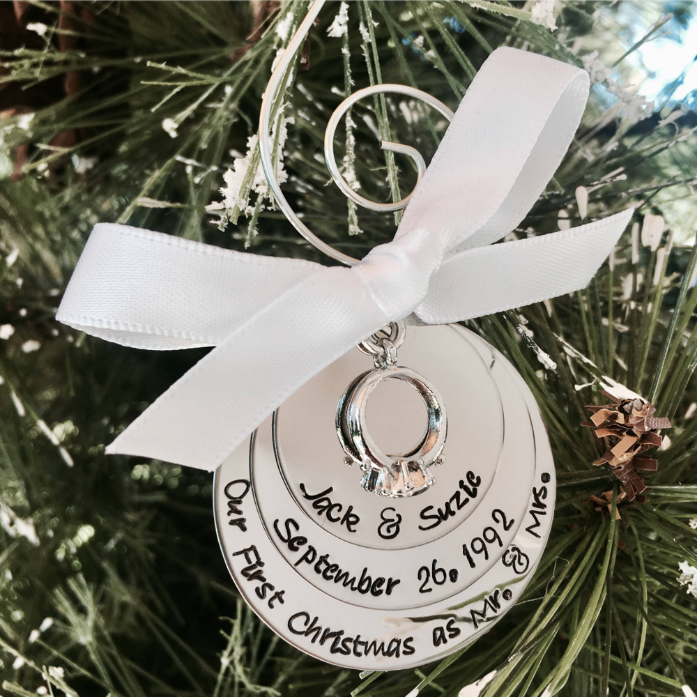 Personalized first Christmas ornament our first Christmas as Mr and Mrs newlywed ornament first Christmas married 