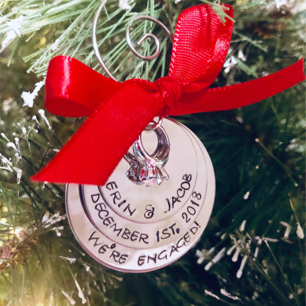 Personalized engagement ornament were engaged ornament engagement gift engagement ring personalized Christmas ornament 