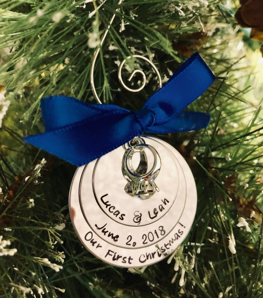 Personalized first Christmas ornament our first Christmas married ornament wedding gift custom ornament Mr and Mrs ornament 