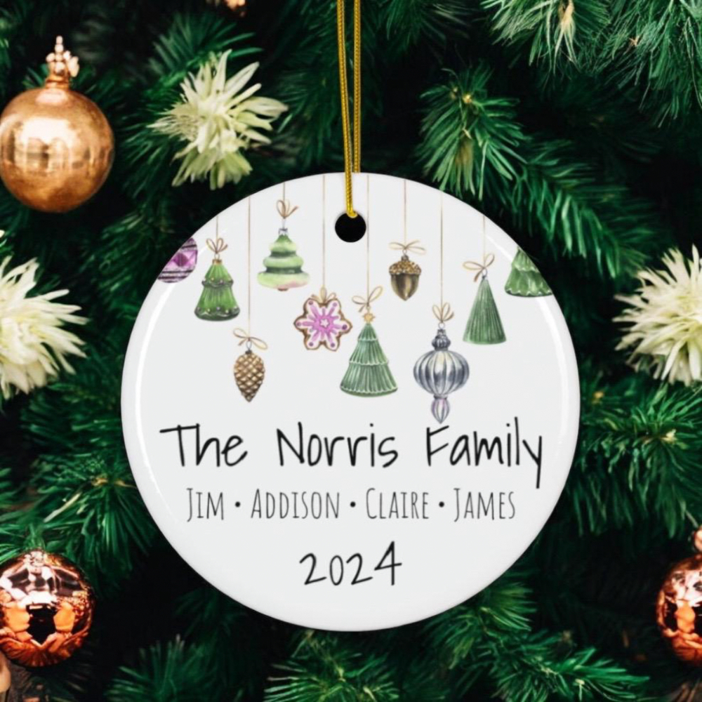 Personalized family Christmas ornament keepsake ornament custom Christmas ornament 