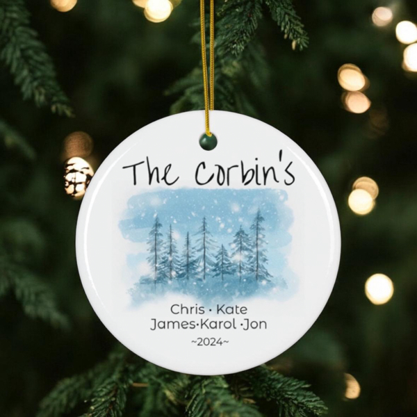 Custom family ornament with family names personalized Christmas ornament with names 