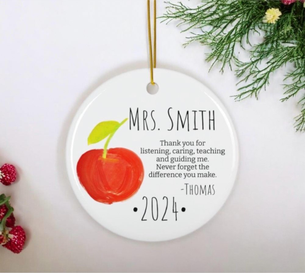 Personalized teacher ornament gift for teacher Christmas ornament 