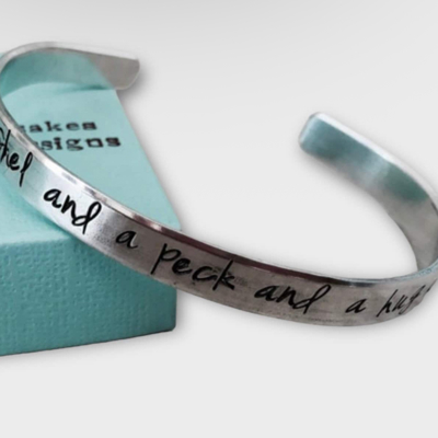 I love you a bushel and a peck and a hug around the neck cuff bracelet personalized jewelry name bracelet gift for her daughters birthday moms birthday