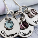  Personalized name necklace with birthstone crystals mothers necklace with kids names custom monogrammed necklace gift for mom grandma