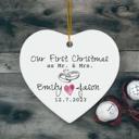  Personalized first Christmas married ornament with bride and groom names wedding date ornament anniversary ornament custom wording