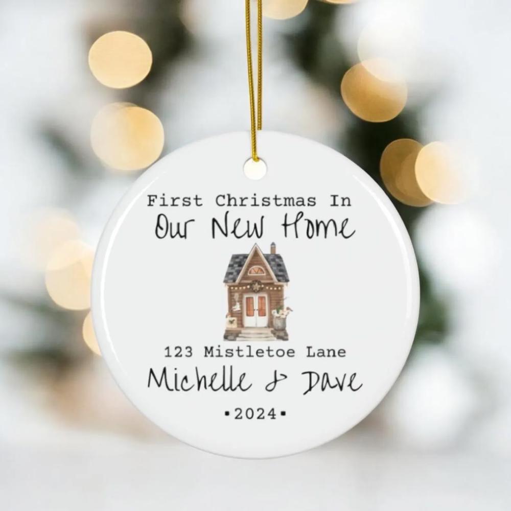 Personalized First Christmas in Our New Home ornament New Home Gift Housewarming Gift Custom Ornament Personalized Ornament with names