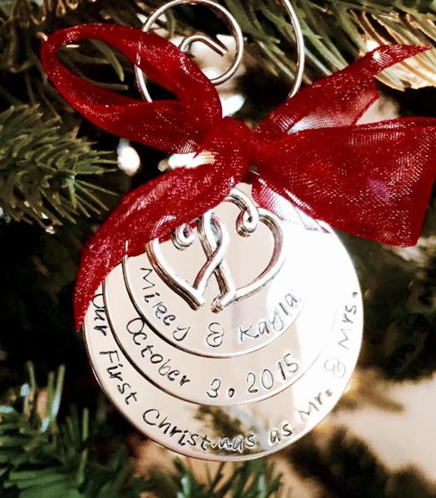 Personalized First Christmas as Mr and Mrs Ornament wedding gift for newlyweds