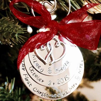Personalized First Christmas as Mr and Mrs Ornament wedding gift for newlyweds