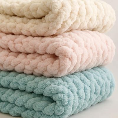 Handmade Baby Blanket Chunky Knit Blanket Pick your color!