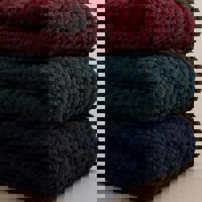 Handmade Baby Blanket Chunky Knit Blanket in your choice of color