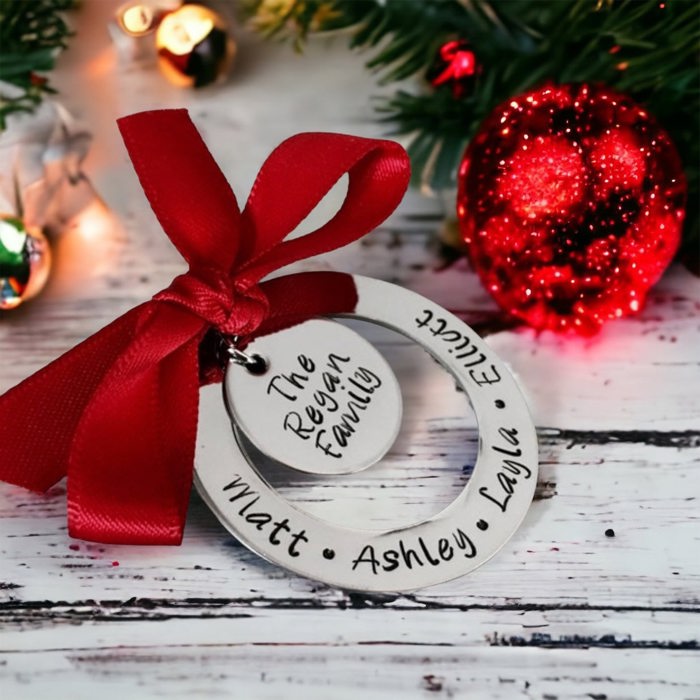 Personalized Family Christmas ornament custom ornament personalized with custom wording First Christmas 