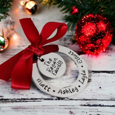 Personalized Family Christmas ornament custom ornament personalized with custom wording First Christmas 