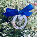  Personalized first Christmas ornament with snowflake charm and birthdate