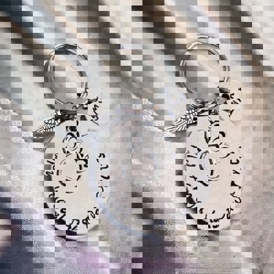 My angel has paw prints pet memorial keychain with pets name