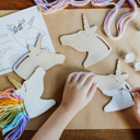  Rainbow Unicorns Kid Craft - Paint and Yarn Included - Pastel, Neon and Bright Colors 