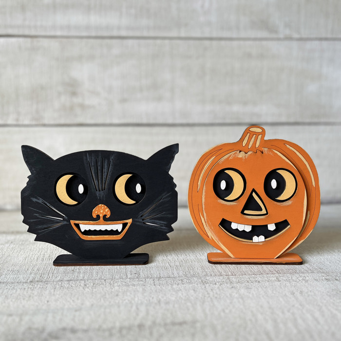 Vintage Pumpkin or Kitty Cat – Halloween Craft Kits