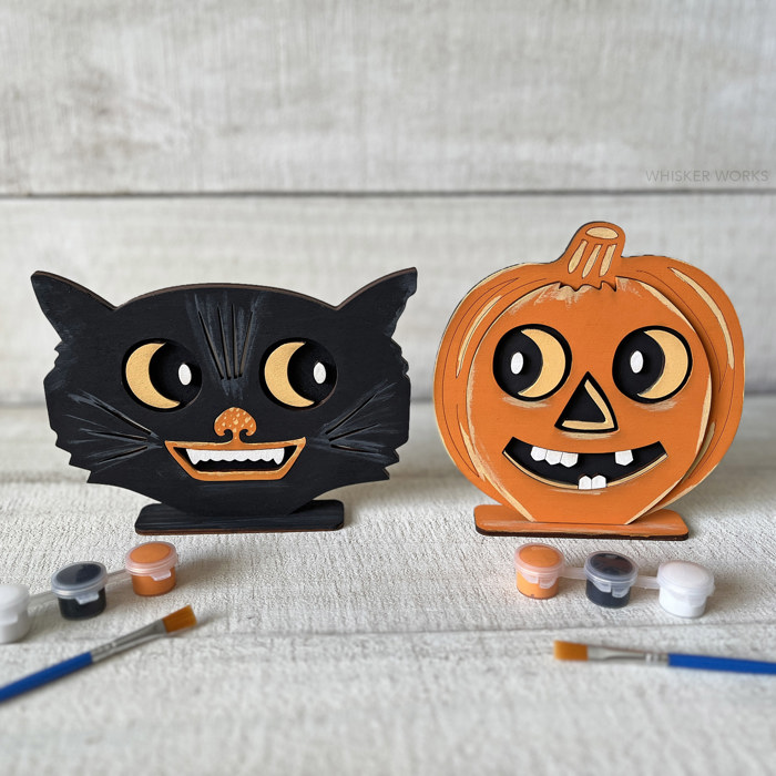 Vintage Pumpkin or Kitty Cat – Halloween Craft Kits