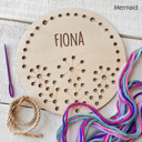 Mermaid Wooden Flower Door Hanger - Personalized Yarn Craft Kit