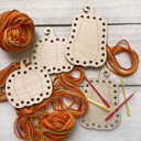 Pumpkins Only / Orange medley Halloween Yarn Shapes - Boo Basket Crafts for Kids