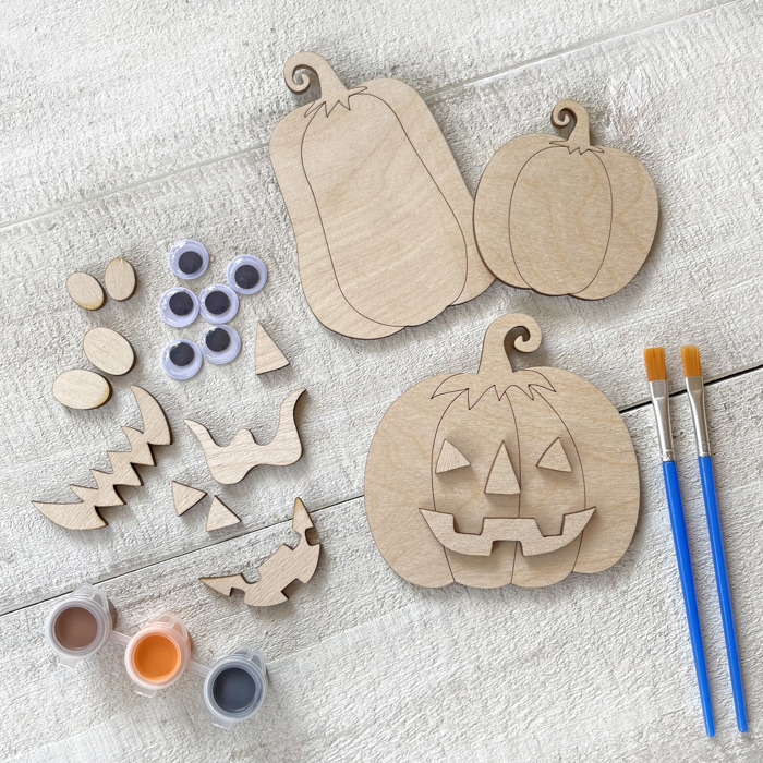 Halloween Pumpkin Decorating Craft - Paint and Brushes Included