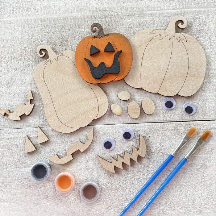 Halloween Pumpkin Decorating Craft - Paint and Brushes Included