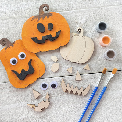 Halloween Pumpkin Decorating Craft - Paint and Brushes Included