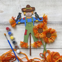  Scarecrow & Sunflowers Fall Craft - Paint and Brushes Included