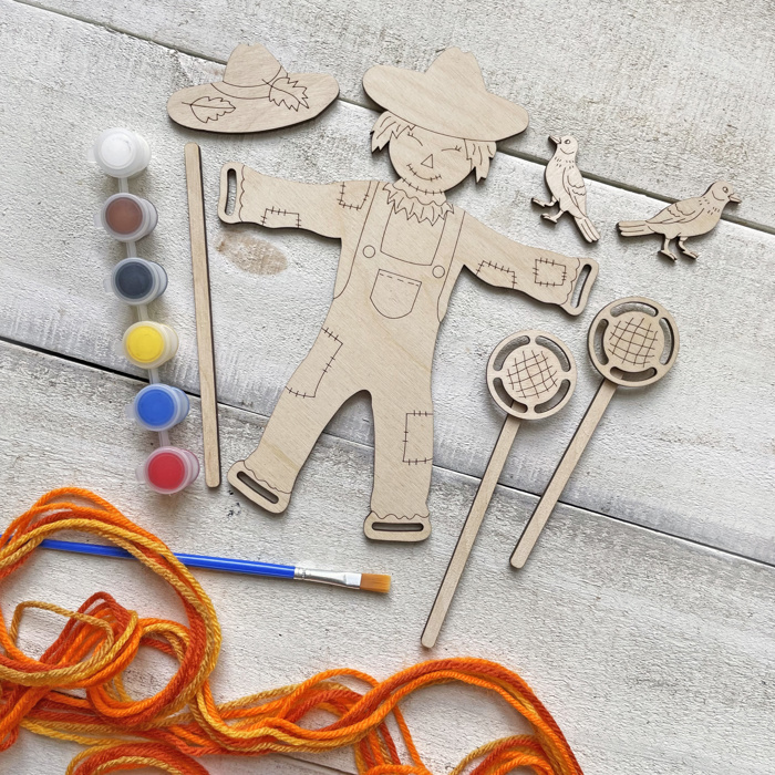 Scarecrow & Sunflowers Fall Craft - Paint and Brushes Included