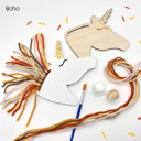 Boho Rainbow Unicorns Kid Craft - Paint and Yarn Included - Pastel, Neon and Bright Colors 