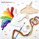 Bright Rainbow Rainbow Unicorns Kid Craft - Paint and Yarn Included - Pastel, Neon and Bright Colors 