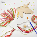 Fairy Rainbow Unicorns Kid Craft - Paint and Yarn Included - Pastel, Neon and Bright Colors 