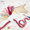 Pinks Rainbow Unicorns Kid Craft - Paint and Yarn Included - Pastel, Neon and Bright Colors 