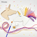 Princess Rainbow Unicorns Kid Craft - Paint and Yarn Included - Pastel, Neon and Bright Colors 