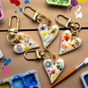  Artistic Colorful Heart Keychain & Bag Charm