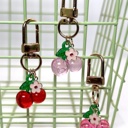  Cherry Flower Blossom Metal Keychain and Bag Charm
