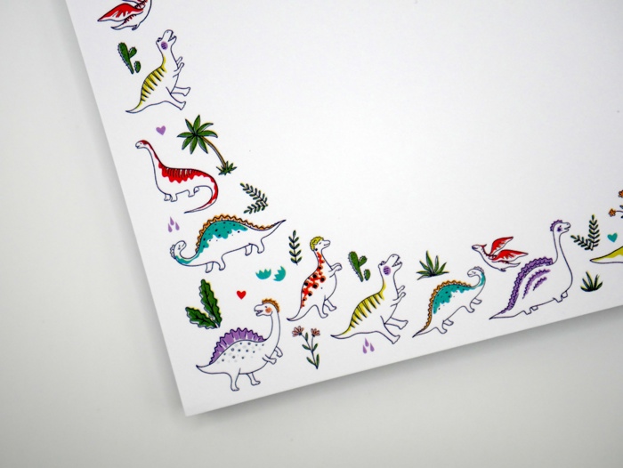 Bright, Colorful, & Fun Dinosaur 5x7" Notepad