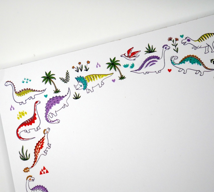 Bright, Colorful, & Fun Dinosaur 5x7" Notepad