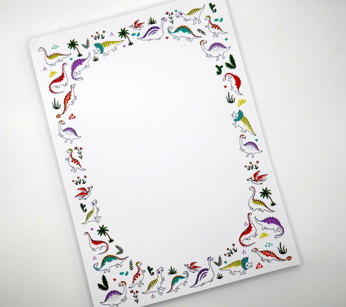 Bright, Colorful, & Fun Dinosaur 5x7" Notepad