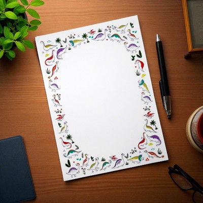 Bright, Colorful, & Fun Dinosaur 5x7" Notepad
