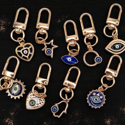Evil Eye Protection Metal Keychain and Bag Charm