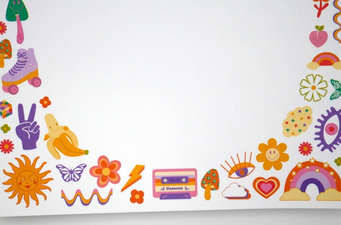 Retro, Funky, 70s & 90s Nostalgia 5x7" Notepad