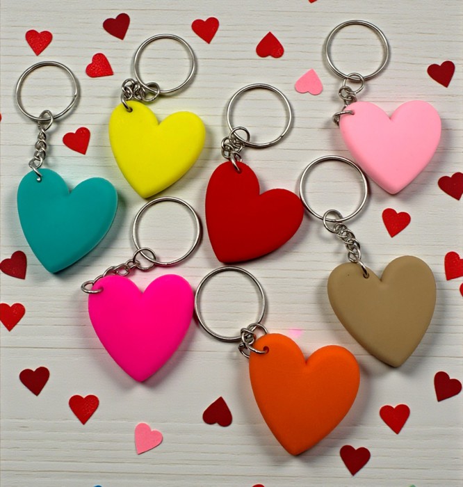 Valentine's Day Colorful Heart Keychain and Bag Charm 