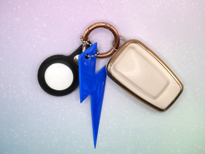 Neon Lightning Bolt Keychain & Bag Charm