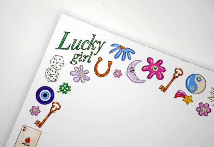 Lucky Girl Good Luck Charms 5x7" Notepad
