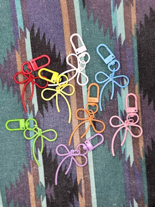 Colorful Bow Metal Keychain and Bag Charm