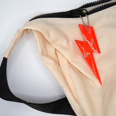 Neon Lightning Bolt Keychain & Bag Charm